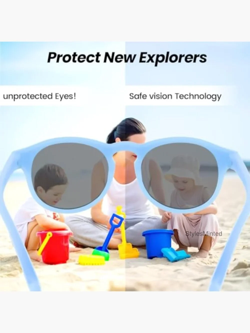 Baby UV Protection Sunglasses with Strap - Polarized 0-24 Month
